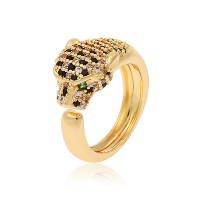 Nauji moteriški papuošalai Hip-hopo asmenybės, leopardo spausdinimo žiedas atviras žiedas Populiarus tinklinis raudonas, retro uodegos žiedas vakarėliui šventinė dovana