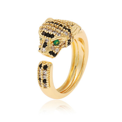 Nauji moteriški papuošalai Hip-hopo asmenybės, leopardo spausdinimo žiedas atviras žiedas Populiarus tinklinis raudonas, retro uodegos žiedas vakarėliui šventinė dovana