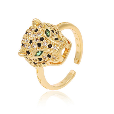 Nauji moteriški papuošalai Hip-hopo asmenybės, leopardo spausdinimo žiedas atviras žiedas Populiarus tinklinis raudonas, retro uodegos žiedas vakarėliui šventinė dovana