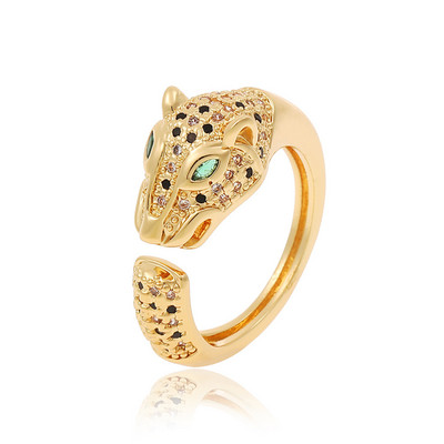 Nauji moteriški papuošalai Hip-hopo asmenybės, leopardo spausdinimo žiedas atviras žiedas Populiarus tinklinis raudonas, retro uodegos žiedas vakarėliui šventinė dovana