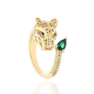 Nauji moteriški papuošalai Hip-hopo asmenybės, leopardo spausdinimo žiedas atviras žiedas Populiarus tinklinis raudonas, retro uodegos žiedas vakarėliui šventinė dovana