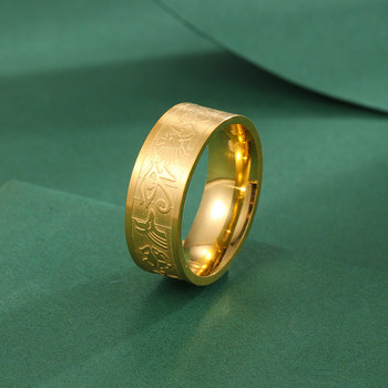 LUTAKU Vintage αιγυπτιακό δαχτυλίδι με χαρακτικό από ανοξείδωτο χάλυβα για γυναίκες Ανδρικό φυλαχτό πανκ κοσμήματα Streetwear Δώρο