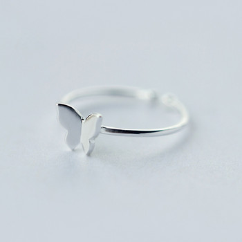 Ретро минималистичен сребърен цвят отворени пръстени за жени Личност перо пеперуда регулируем пръстен пръстен момиче бижута подарък