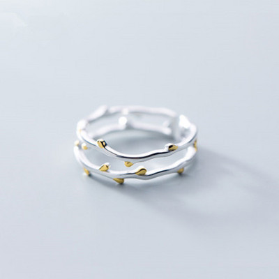 Retro minimalistiniai sidabro spalvos atviri žiedai moteriškos asmenybės plunksnų drugelis reguliuojamas pirštu žiedas mergaitei papuošalai