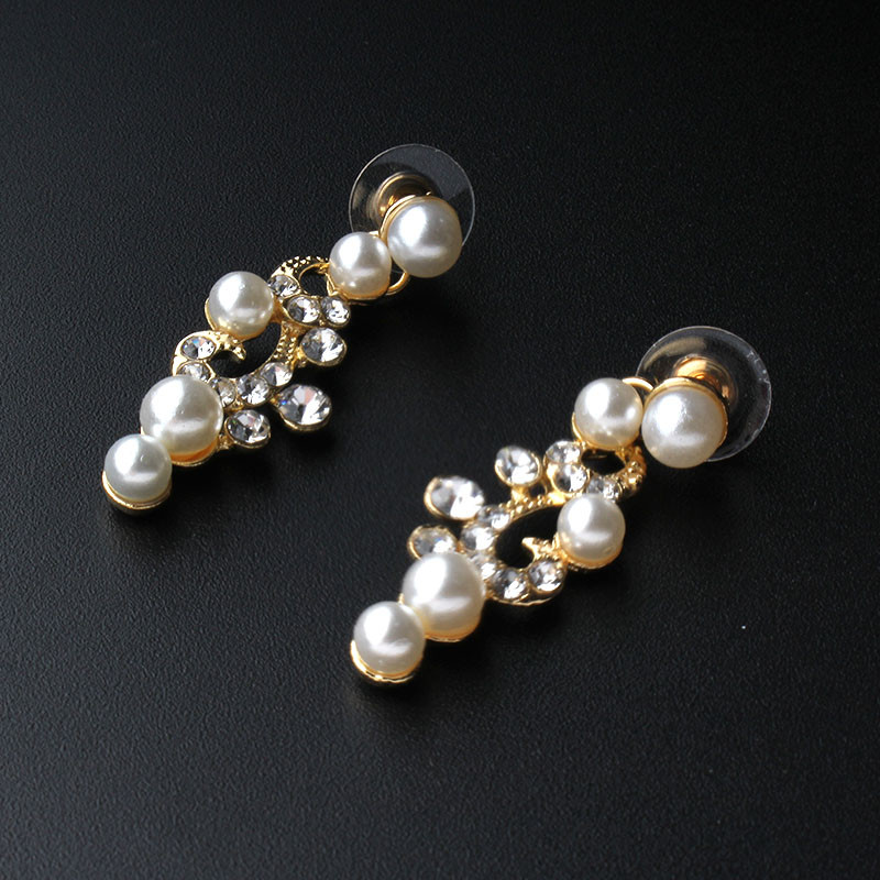 jiayijiaduo krištolo vestuvinių papuošalų rinkinys aukso spalvos imitacinis perlas Kalnų krištolas moterų vakarėlis karolių rinkinys vestuvių papuošalai tiesiogiai