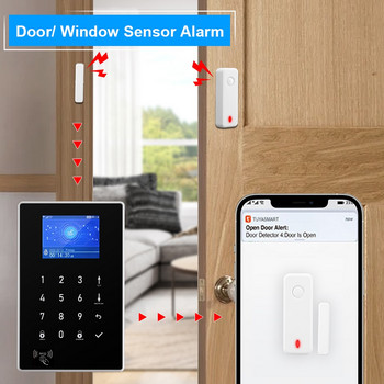 Wsdcam Tuya WiFi GSM Домашна охранителна алармена система Комплект безжична аларма за кражба със сензор за движение Работи с Alexa и Google