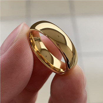 Δαχτυλίδι γάμου από ανοξείδωτο ατσάλι Δαχτυλίδι 4-8 χιλιοστών Υψηλή στίλβωση Κλασικό Χρυσό Ζευγάρι Υπόσχεση Δαχτυλίδι από ανοξείδωτο ατσάλι Γυναικεία Ανδρικά κοσμήματα δώρου αρραβώνων