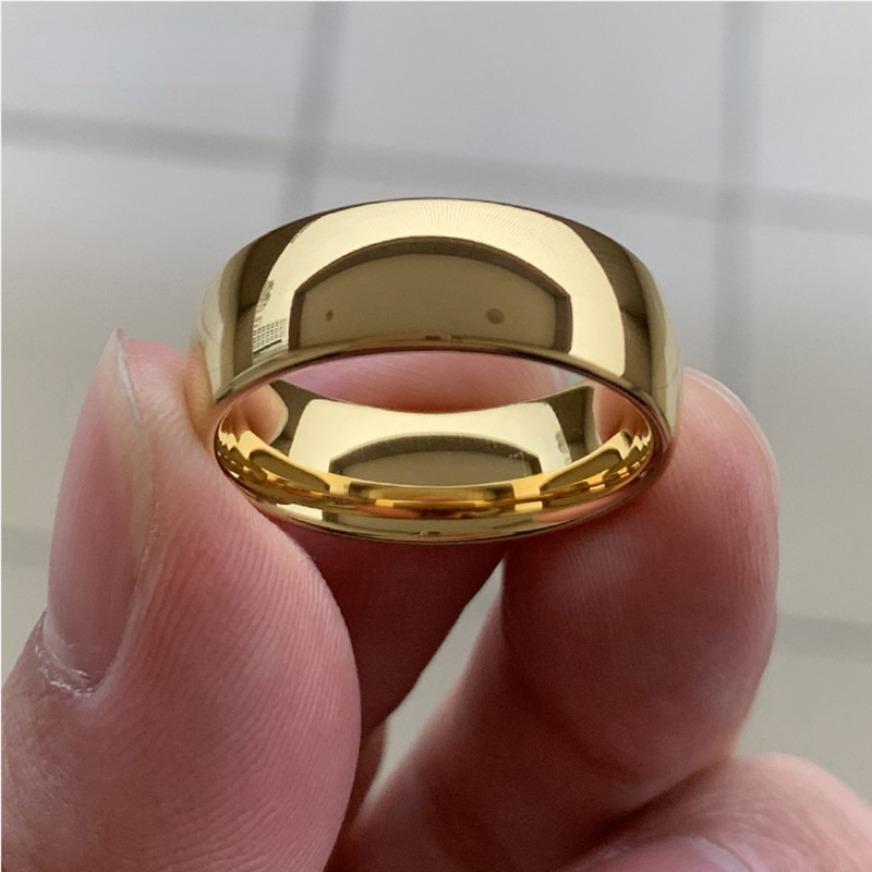 4-8 MM visoko polirani klasični zlatni vjenčani prsten za par obećanja Prstenovi od nehrđajućeg čelika Žene Muškarci Zaručnički dar Nakit