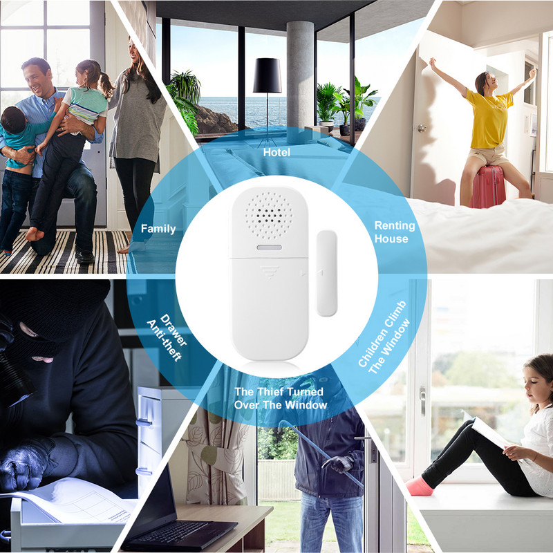 130DB belaidė durų lango apsauga, įsilaužimo jutiklis, signalizacija PIR magnetinis išmanusis namas garažo sistema nuotolinio valdymo pultelis