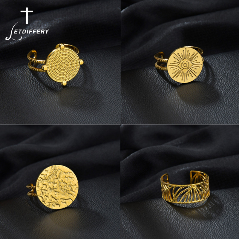Žensko prstenje Letdiffery Boho 4 stila od nehrđajućeg čelika Vintage Geometric Open Ring Jewelry Dropshipping