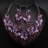 Prabangūs žali karoliai auskarai drugelių papuošalų rinkiniai pareiškimas nuotakos dovanos moterims vestuvių vakarėliui Indijos bižuterijos papuošalai