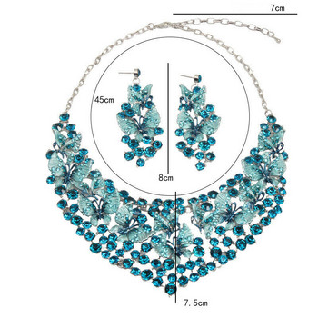 Луксозни зелени колиета, обеци, комплекти бижута с пеперуди, изявен чокер, подарък за булки, жени, сватбено тържество, индийски бижута