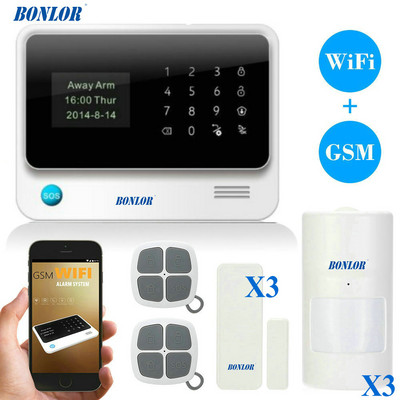 BONLOR G90B WiFi GPRS alarm GSM Autodial Alarmni sustav Personalizirajte Alarmni sustav APP Kontrola PIR Detector Deur Sensor