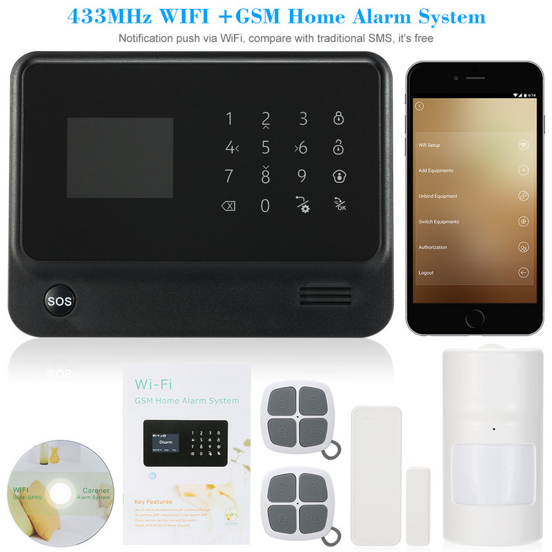 BONLOR G90B WiFi GPRS alarm GSM Autodial Alarmni sustav Personalizirajte Alarmni sustav APP Kontrola PIR Detector Deur Sensor