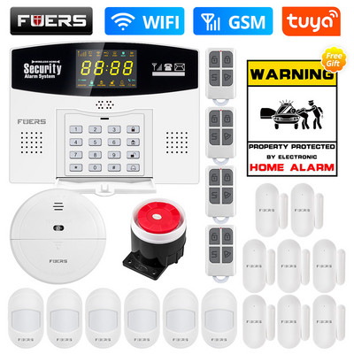Fuers W210 Tuya išmaniosios signalizacijos sistemos komplektas WIFI GSM signalizacija išmaniojo namo signalizacija spalvota LCD ekranas apsauga 3MP IP kamera