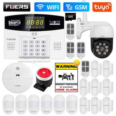 Fuers W210 Tuya išmaniosios signalizacijos sistemos komplektas WIFI GSM signalizacija išmaniojo namo signalizacija spalvota LCD ekranas apsauga 3MP IP kamera