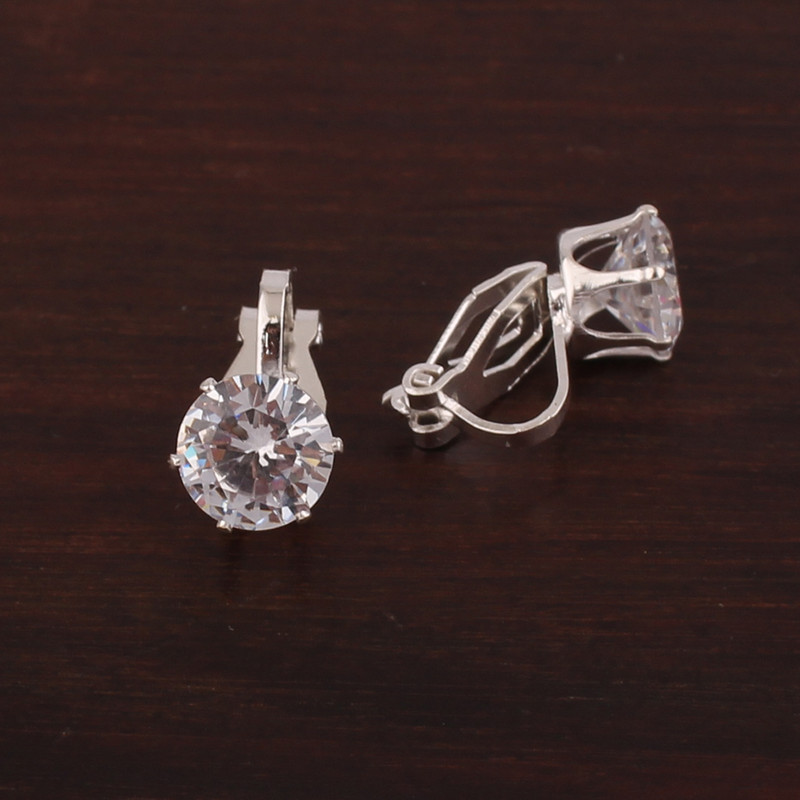 GRACE JUN Karštas išpardavimas kubinis cirkonis, mažas apvalus geometrinis segtukas ant auskarų mergaičių vakarėliui be pradurto auskaro auskaro.