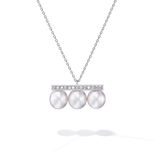 Kurshuni Balance Bar perlų pakabukas karoliai su kubiniu cirkonio akmeniu moterims Prabangus kokybiškas auskarų papuošalų rinkinys Vestuvių vakarėlis