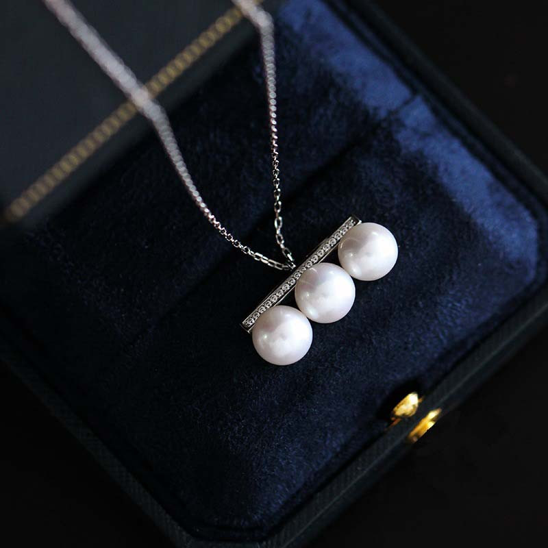 Kurshuni Balance Bar perlų pakabukas karoliai su kubiniu cirkonio akmeniu moterims Prabangus kokybiškas auskarų papuošalų rinkinys Vestuvių vakarėlis