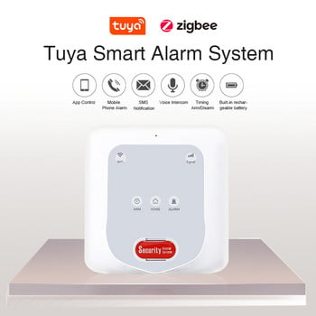 Приложение Tuya GSM+WiFi Zigbee Smart Home Безжична алармена система против кражба Мобилно дистанционно Гласово управление Поддръжка Alexa Goolge Assitant