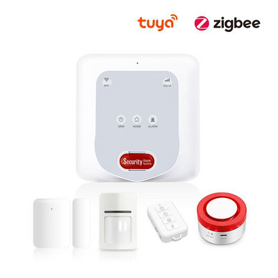 Tuya App GSM+WiFi Zigbee Smart Home Juhtmevaba vargusvastane alarmsüsteem Mobiilne kaughääljuhtimise tugi Alexa Goolge Assistant