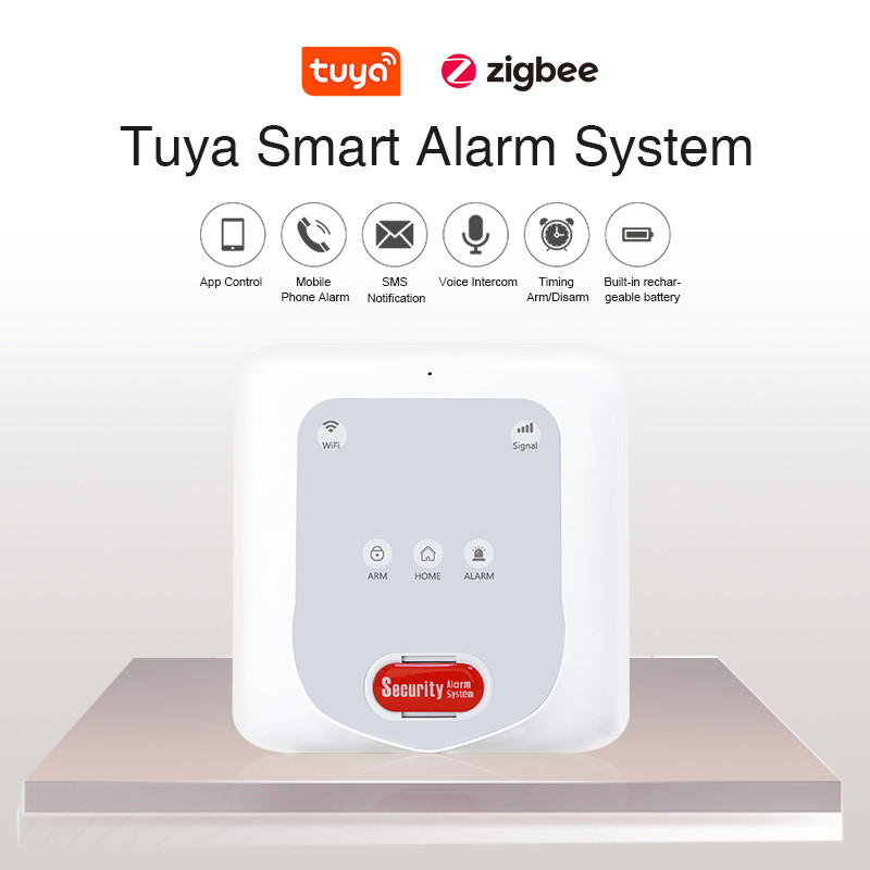 Tuya App GSM+WiFi Zigbee Smart Home Juhtmevaba vargusvastane alarmsüsteem Mobiilne kaughääljuhtimise tugi Alexa Goolge Assistant