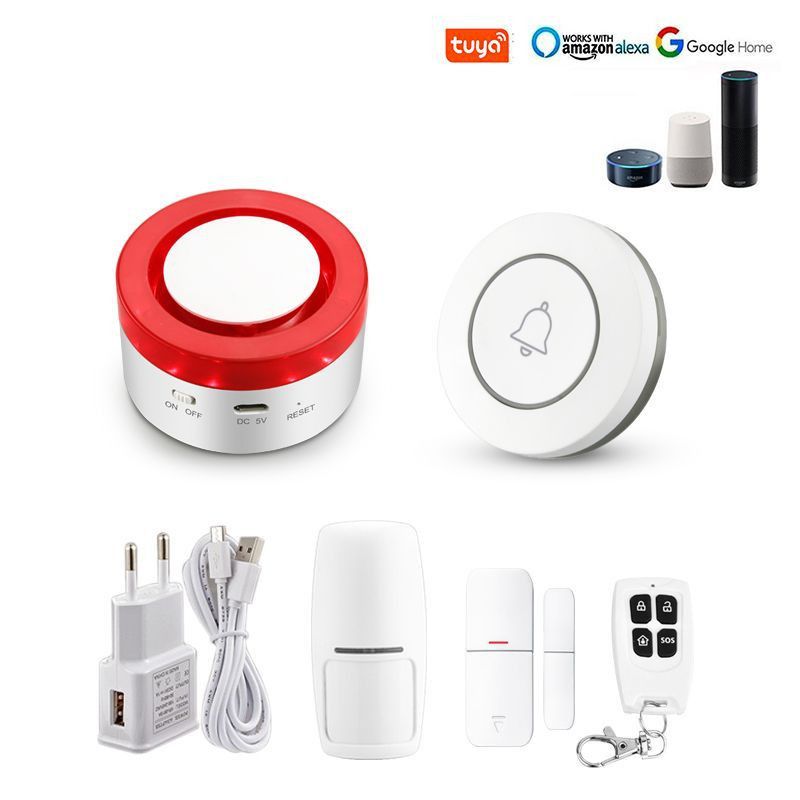 Tuya App GSM+WiFi Zigbee Smart Home Juhtmevaba vargusvastane alarmsüsteem Mobiilne kaughääljuhtimise tugi Alexa Goolge Assistant