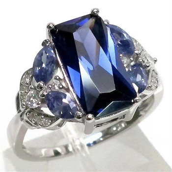 Δαχτυλίδι Hyperbole Stone Big Crystal Plus Size Circlet Τεράστιο γούρι στα δάχτυλα Κοσμήματα Ασημένιο λουράκι χρώματος για Gitf για αρραβώνες γάμου