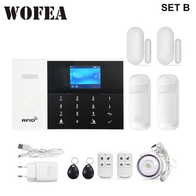 Wofea Tuya Smart Life WIFI GSM APLIKACIJA Daljinski upravljač Bežični kućni sigurnosni kućni alarmni sustav Tipkovnica na dodir RFID oznaka