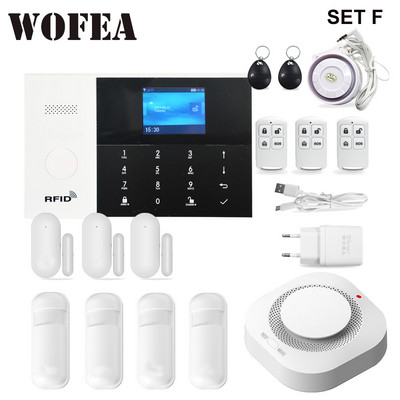 Wofea Tuya Smart Life WIFI GSM APLIKACIJA Daljinski upravljač Bežični kućni sigurnosni kućni alarmni sustav Tipkovnica na dodir RFID oznaka