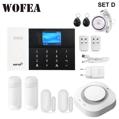 Wofea Tuya Smart Life WIFI GSM APLIKACIJA Daljinski upravljač Bežični kućni sigurnosni kućni alarmni sustav Tipkovnica na dodir RFID oznaka