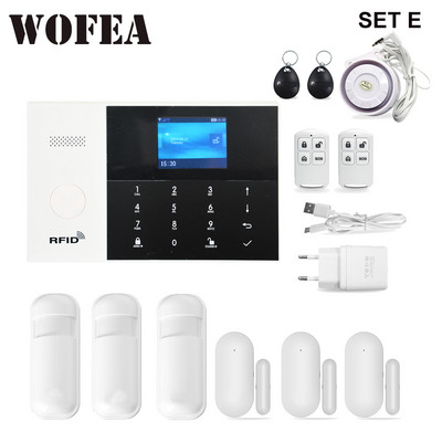 Wofea Tuya Smart Life WIFI GSM APLIKACIJA Daljinski upravljač Bežični kućni sigurnosni kućni alarmni sustav Tipkovnica na dodir RFID oznaka