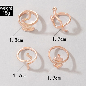 Tocona Bohemian Snake Ring Sets for Women Men Charms Silver Color Geometry Alloy Metal Opening Ring Party Jewelry Anillo 18866