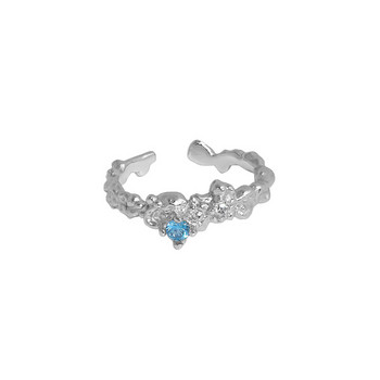 SHANICE Корейски вътрешен дизайн с неправилна микро-инкрустиран циркон текстура S925 стерлинги сребро отворени пръстени женски изящни бижута подарък