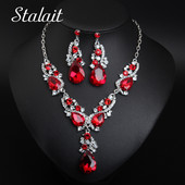 Nauji krištoliniai krištoliniai vestuvinių papuošalų rinkiniai, blyksniai, trumpi karoliai, auskarai, skirti moteriai mamai, suknelių aksesuarai, didmeninė prekyba