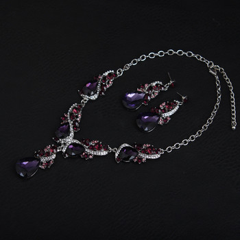 Νέα Crystal Rhinestones σετ νυφικών κοσμημάτων Flash κοντά κολιέ σκουλαρίκια για γυναικεία αξεσουάρ φορέματος μαμά Dropshipping Χονδρική