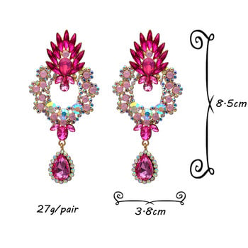Горещ дизайн Дамски капкови обеци с кристали Модни обеци с кристални обеци Парти Сватбени бижута Подаръци на едро
