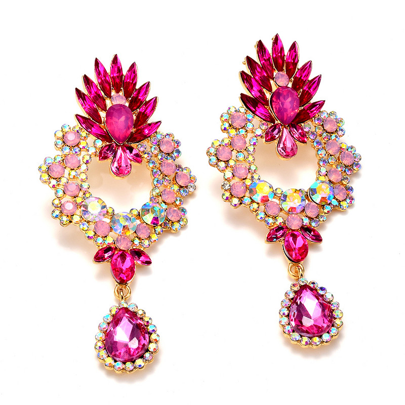 Karštas dizainas Moteriški Kalnų krištoliniai auskarai Mados žavesys krištolo auskarai Vakarėlis Vestuviniai papuošalai Dovanos Didmeninė prekyba