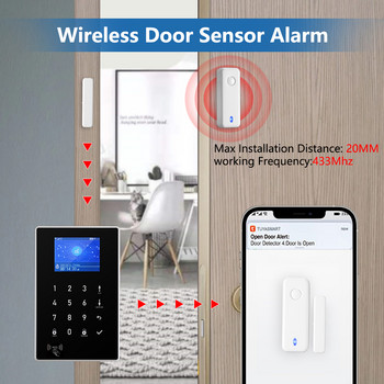 Awapow Безжичен магнитен сензор за врати и прозорци Аларма против кражба Не може да алармени детектори Домашна охранителна алармена система Използва се с домакин.