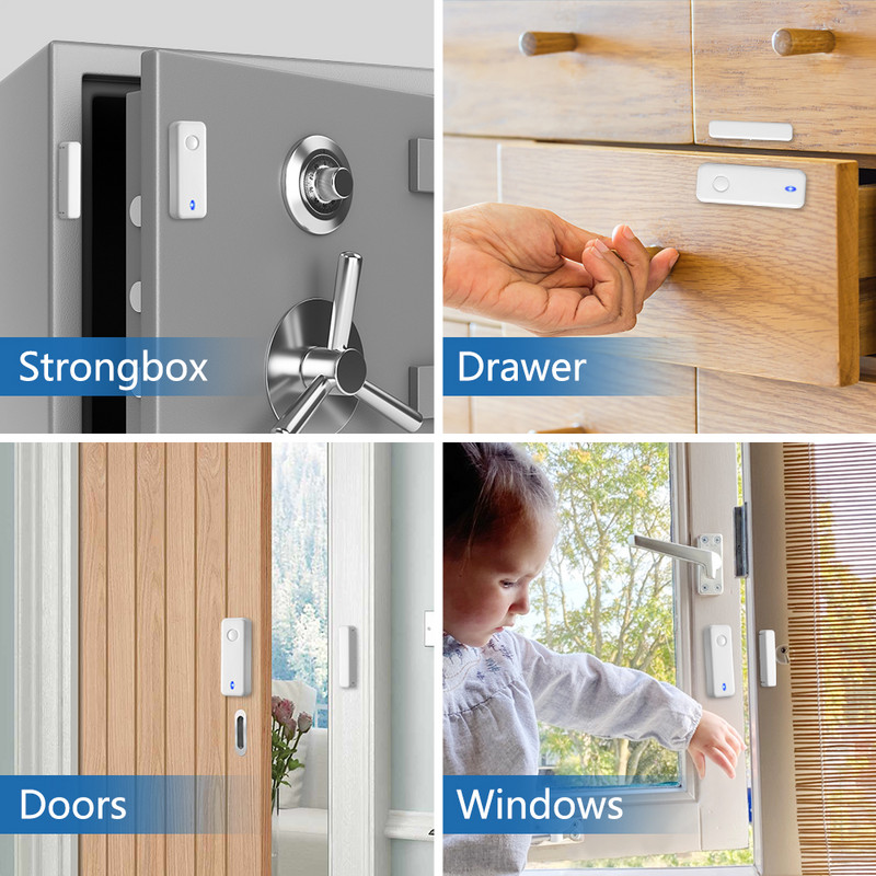 Awapow belaidžio durų lango magnetinis jutiklis Signalizacija Apsaugos nuo vagystės Nepavyksta aliarmo detektoriai Namų apsaugos signalizacijos sistema Naudojimas su pagrindiniu kompiuteriu.