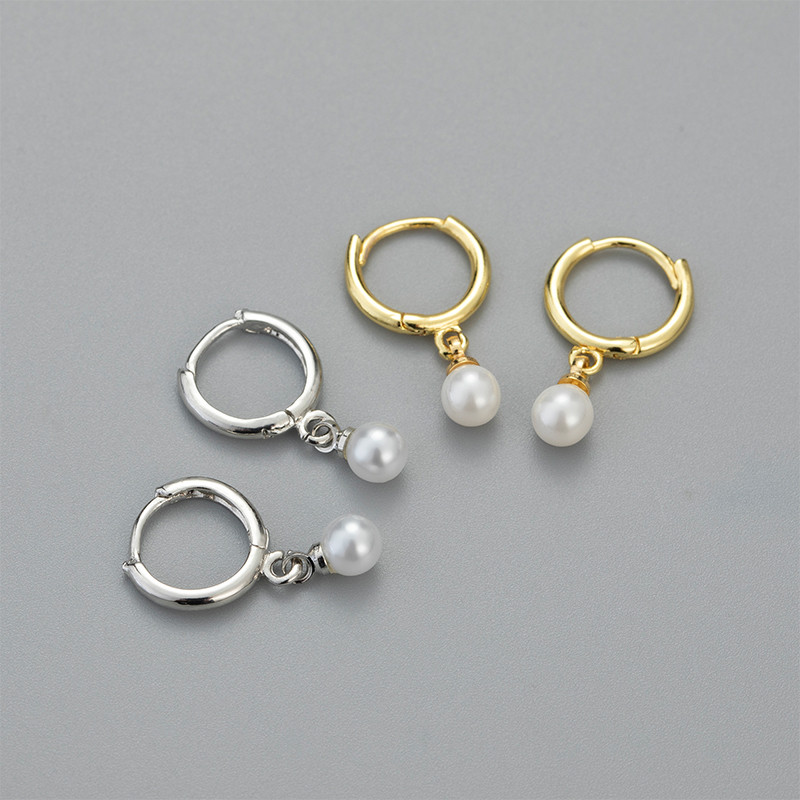 SIPENGJEL Madingi korėjiečių perlų pakabukai auskarai moterims apvalus apskritimas mažas lankelis Vestuviniai papuošalai boucle oreille femme