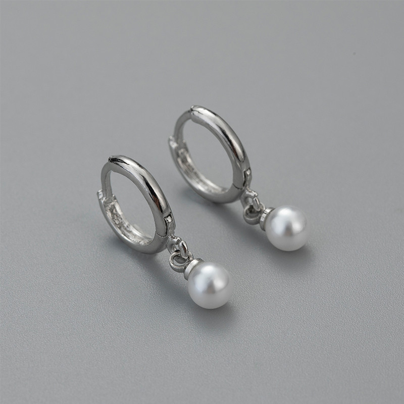 SIPENGJEL Madingi korėjiečių perlų pakabukai auskarai moterims apvalus apskritimas mažas lankelis Vestuviniai papuošalai boucle oreille femme