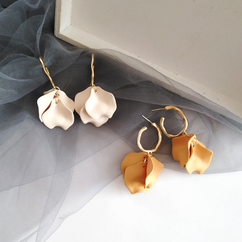 Fashion Petals auskarai asmenybei matinio temperamento mergaitei auskarai Akrilo kutas skaidrus Klasikiniai ilgi auskarai moterims