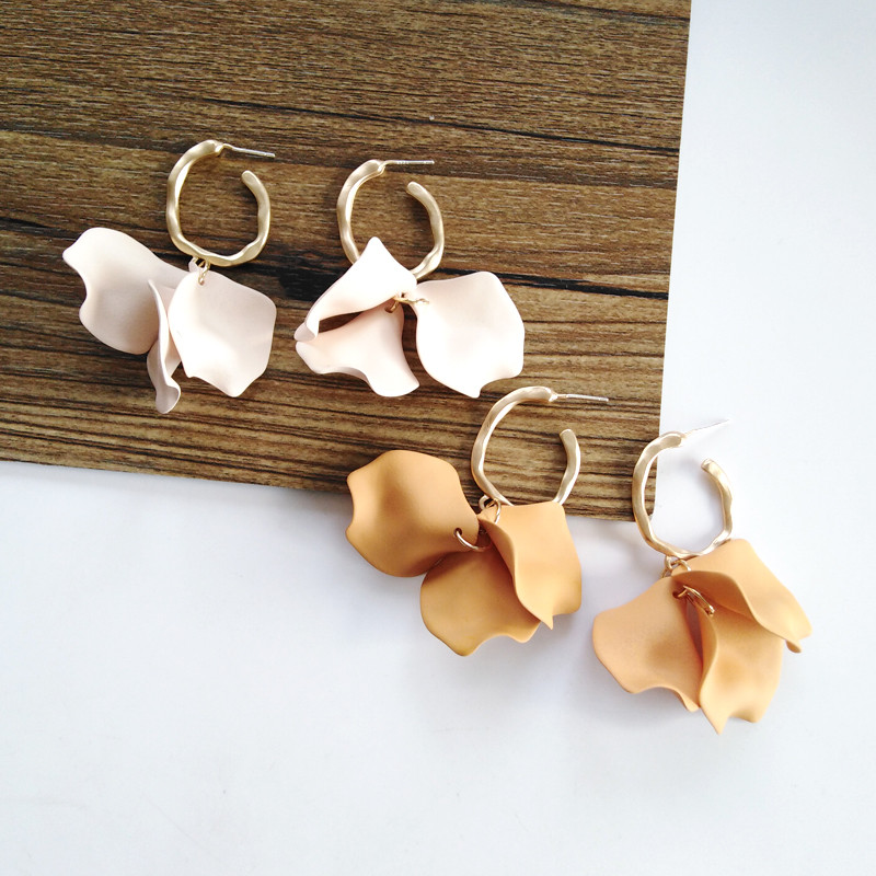 Fashion Petals auskarai asmenybei matinio temperamento mergaitei auskarai Akrilo kutas skaidrus Klasikiniai ilgi auskarai moterims