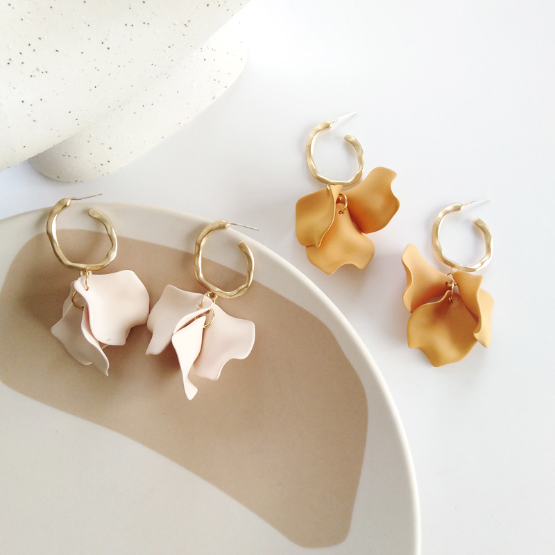 Fashion Petals auskarai asmenybei matinio temperamento mergaitei auskarai Akrilo kutas skaidrus Klasikiniai ilgi auskarai moterims