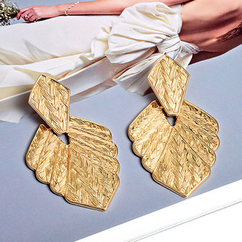 Висококачествени златни метални обеци във формата на листа на едро Модни тенденции Аксесоари Бижута за жени