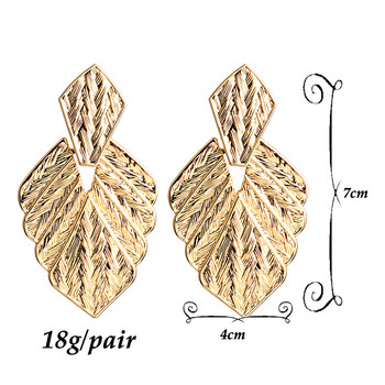 Υψηλής ποιότητας χρυσό χρώμα Μεταλλικά σκουλαρίκια σταγόνας σε σχήμα φύλλου Χονδρικό αξεσουάρ μόδας κοσμήματα για γυναίκες