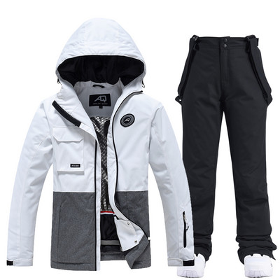 Įstrižas užtrauktuko spalvas atitinkantis mergaitės sniego kostiumas, dėvėkite vandeniui atsparų žiemos kostiumą, snieglenčių sportui skirtą drabužį, slidinėjimo striukę + kelnaites moterims