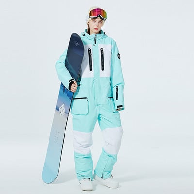 -30 градуса Дамски ски гащеризон Сноуборд костюм за момчета и момичета Зимни костюми за сняг на открито Топъл водоустойчив унисекс ски гащеризон Нов