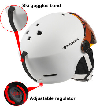 Γυαλιά κράνους σκι MOON με ολοκληρωμένο χυτό PC+EPS Κράνος σκι υψηλής ποιότητας για υπαίθρια αθλητικά κράνη Snowboard Skateboard για σκι